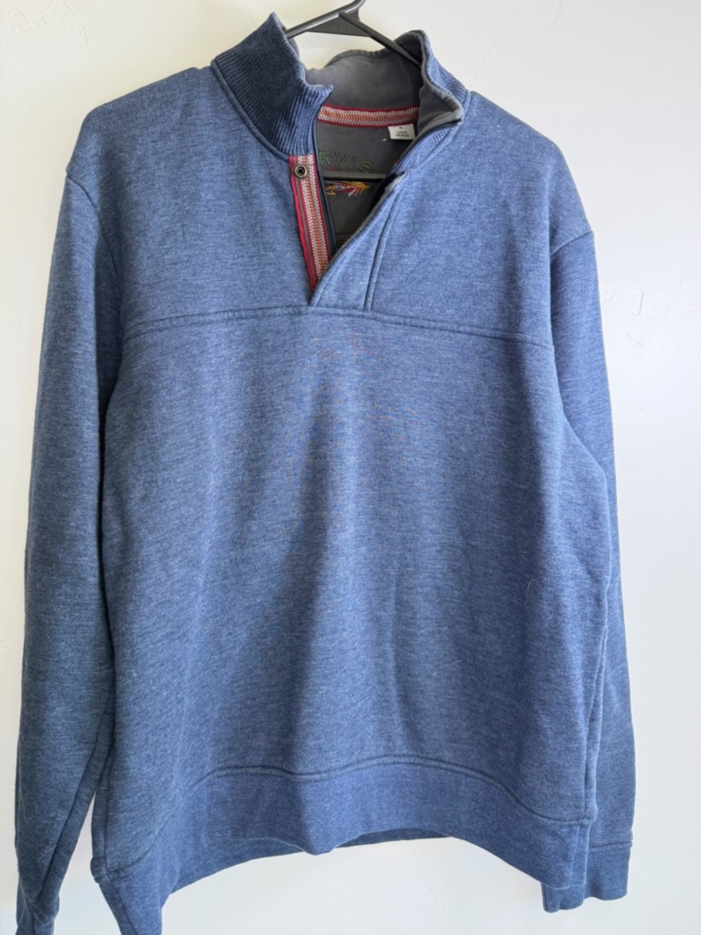 Orvis Blue Quarter Zip Pullover Mock Neck Fleece Men’s Medium